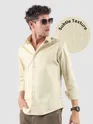 Cream Textured Cotton Shirt