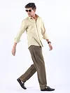 Cream Textured Cotton Shirt