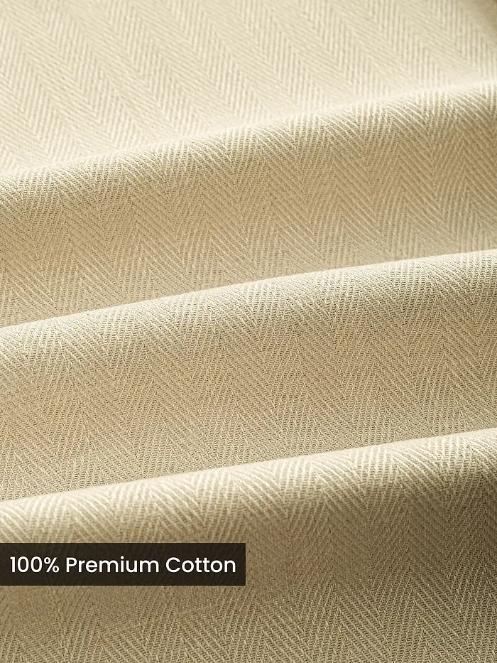 Cream Textured Cotton Shirt