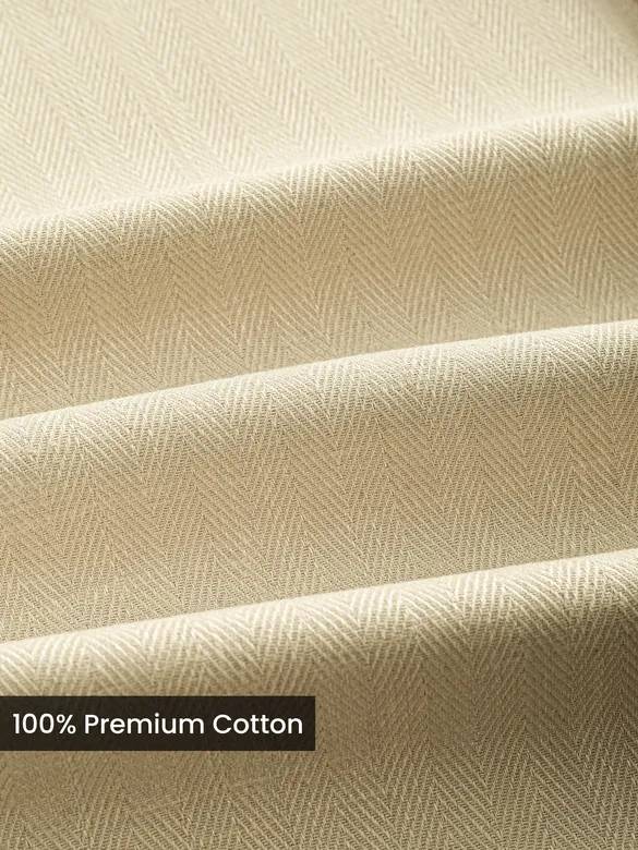 Cream Textured Cotton Shirt