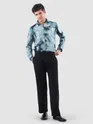 Crystal Blue Marble Print Shirt