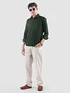 Dark Green Welt Pocketed Shirt