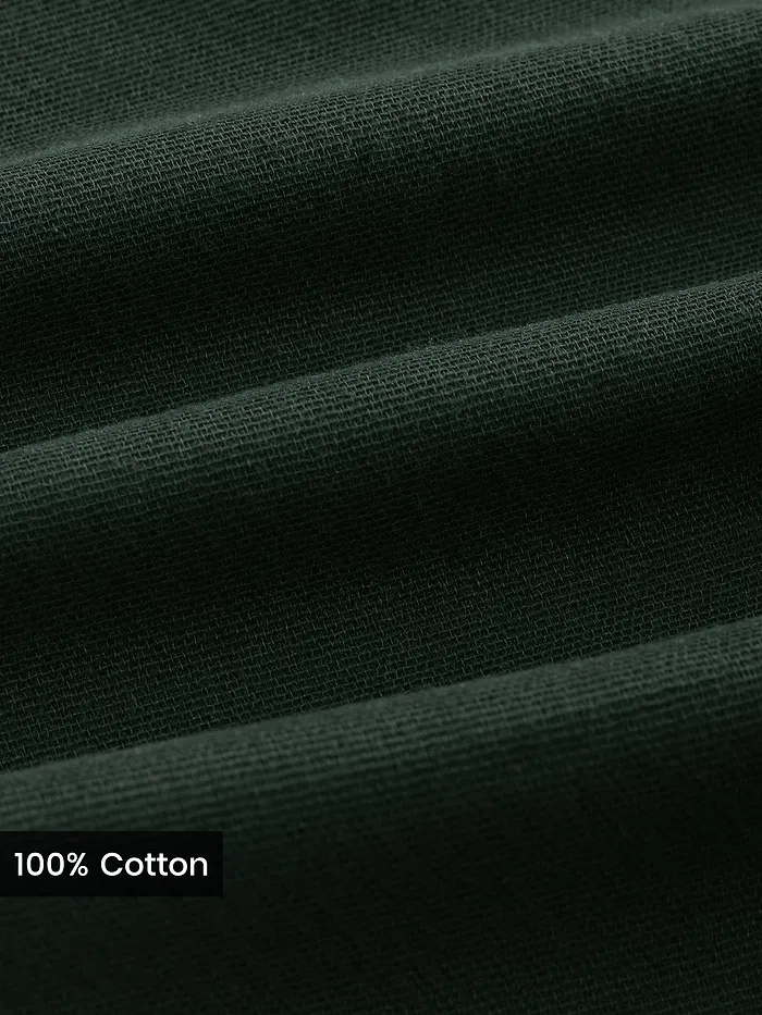Dark Green Welt Pocketed Shirt