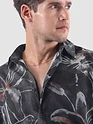 Dark Grey Bold Flower Print Shirt