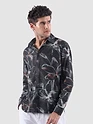 Dark Grey Bold Flower Print Shirt