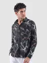 Dark Grey Bold Flower Print Shirt