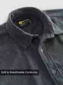Dark Grey Lazer Cut Floral Textured Corduroy Shirt