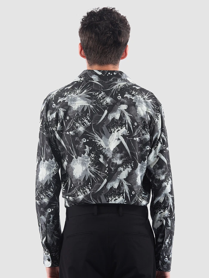 Dark Grey Splash Printed Shirt