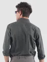 Dark Grey Stripe Button Down Collar Shirt