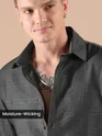 Dark Grey Textured Check Shirt