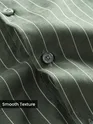 Dark Sage Green Stripe Button Down Collar Shirt