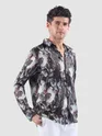 Grey Abstract Tropical Print Shirt