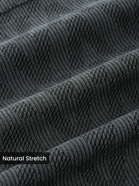 Grey Lazer Cut Stripe Textured Corduroy Shirt