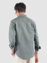 Grey Mandarin Collar Textured Shirt