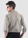 Khaki Stripe Button Down Collar Shirt