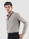 Khaki Stripe Button Down Collar Shirt