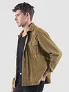 Khaki Waffle Corduroy Shacket