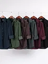 Wine Lazer Cut Stripe Textured Corduroy Shirt