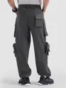 Dark Grey 11 Pocket Buckle Cargo Pants