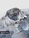 Light Grey &amp; Blue Modern Abstract Printed Shirt