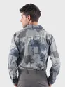 Light Grey &amp; Blue Modern Abstract Printed Shirt