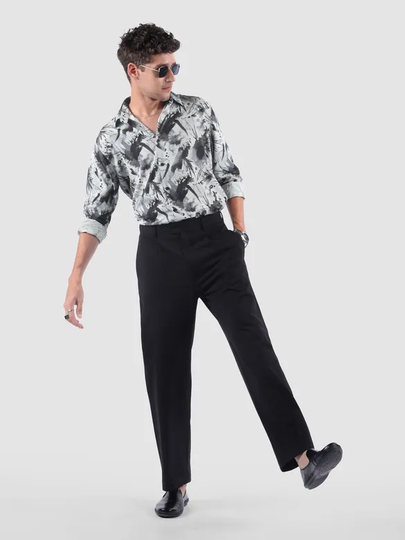 Light Grey Splash Printed Shirt