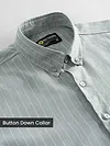 Light Grey Stripe Button Down Collar Shirt