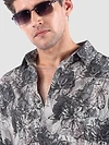 Mauve Abstract Flower Print Shirt