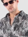 Mauve Abstract Flower Print Shirt