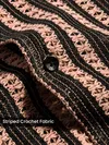 Mauve Stripe Crochet Half-Sleeves Shirt