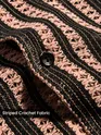 Mauve Stripe Crochet Half-Sleeves Shirt