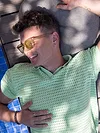 Mist Green Flat Knit Men?s Polo T-Shirt