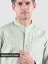 Mist Grey Mandarin Collar Textured Shirt
