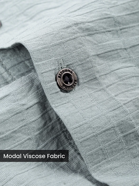 Mist Grey Textured Check Shirt