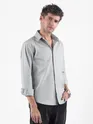 Mist Grey Textured Cotton Shirt