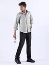 Mist Grey Textured Cotton Shirt