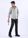 Mist Grey Textured Cotton Shirt