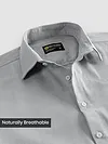 Mist Grey Textured Cotton Shirt