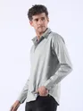 Mist Grey Textured Cotton Shirt