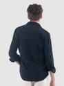 Navy Lazer Cut Floral Textured Corduroy Shirt