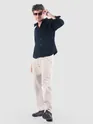 Navy Lazer Cut Floral Textured Corduroy Shirt