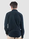 Navy Lazer Cut Stripe Textured Corduroy Shirt