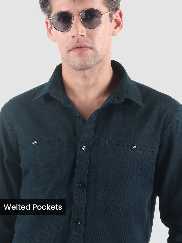 Navy Welt Pocketed Shirt