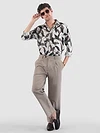 Off White Leaf Print Shirt