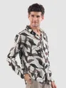 Off White Leaf Print Shirt