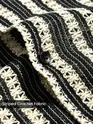 Off White Stripe Crochet Half-Sleeves Shirt