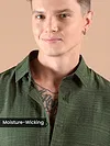 Olive Textured Check Shirt