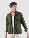 Olive Waffle Corduroy Shacket