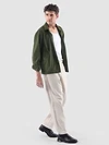 Olive Waffle Corduroy Shacket