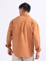 Orange Embroidered Applique Patch Shirt